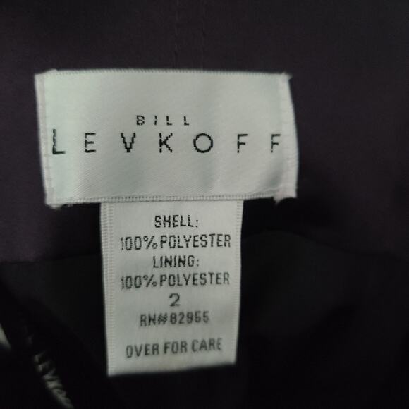Bill Levkoff Womens Sz 2 Purple Satin Strapless Mini Dress Pleated Flowy Dress - Picture 5 of 5